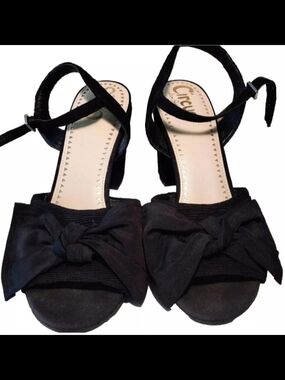 Circus Sam Edelman  Womens 10 Black Textile Open Toe Sandals 4" Heels